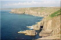 SW3425 : Cornwall coastline north-east of Land's End by Roger  D Kidd