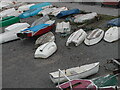 SH7877 : Bottoms up! Boats laid up on the beach off Lower Gate Street, Conwy by Rod Grealish