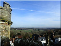TQ7415 : View from the Great Gatehouse of Battle Abbey by Marathon