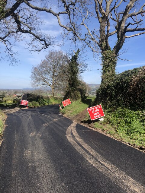 Newly resurfaced country lane © Eirian Evans :: Geograph Britain and ...