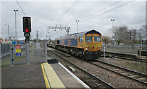 TL5479 : A freight train at Ely Railway Station by habiloid
