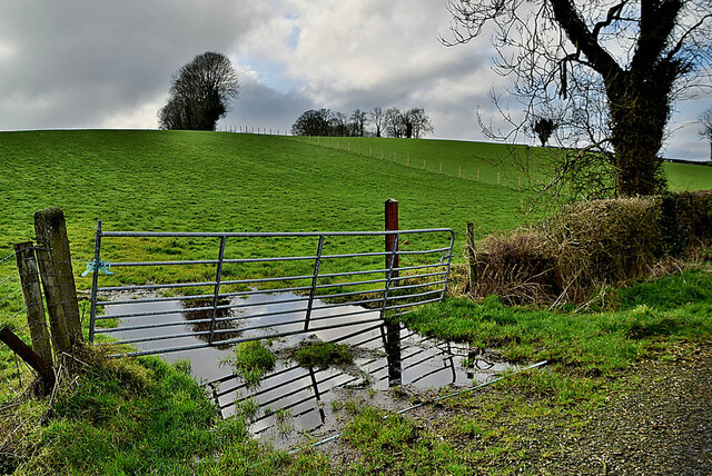 Wet entrance to field along Millbrae Road
