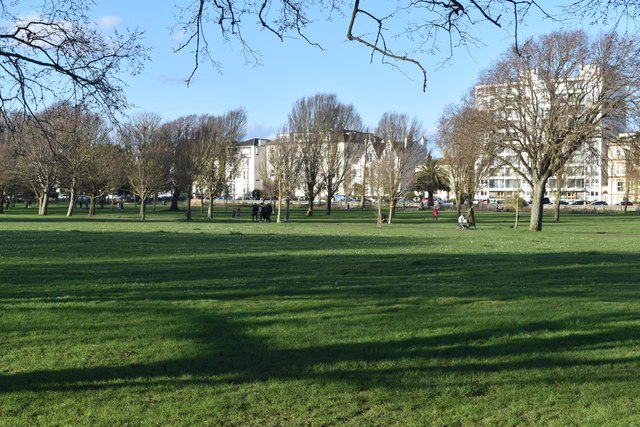 View across Southsea Common, towards Clarence Parade
