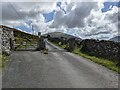 A cattle grid on the lane to the quarries