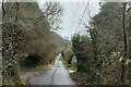 Woodhouse Lane along the flank of Woodhouse Hill