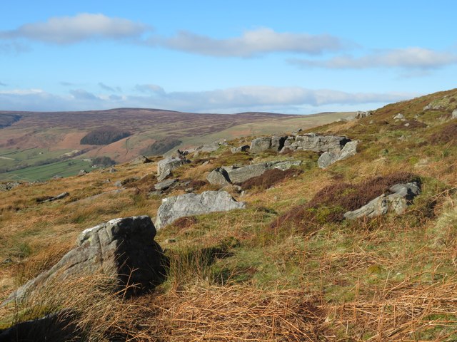 Rocky outcrops on the hillside © Gordon Hatton cc-by-sa/2.0 :: Geograph ...