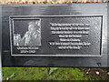 SU6348 : Memorial to Graham Moffatt on the bench at Cliddesden Millennium Village Hall by Marathon