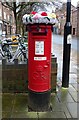 Yarn bombed Elizabeth II postbox on Walmgate