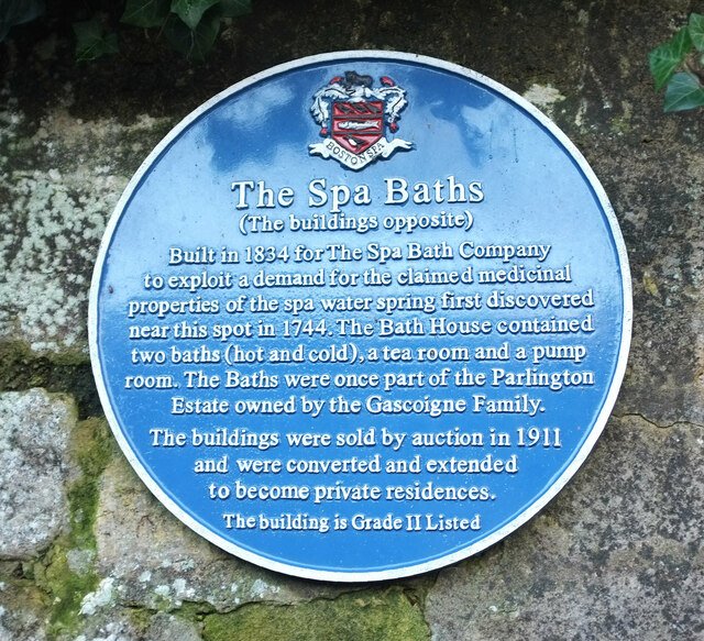 Blue plaque, Spa baths, Boston Spa © Derek Harper cc-by-sa/2.0 ...