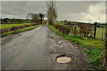 H4963 : Pothole along Letfern Road by Kenneth  Allen