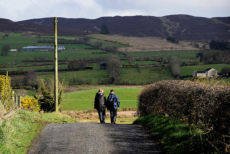 Country walkers along Dunmullan Road © Kenneth Allen cc-by-sa/2.0 ...