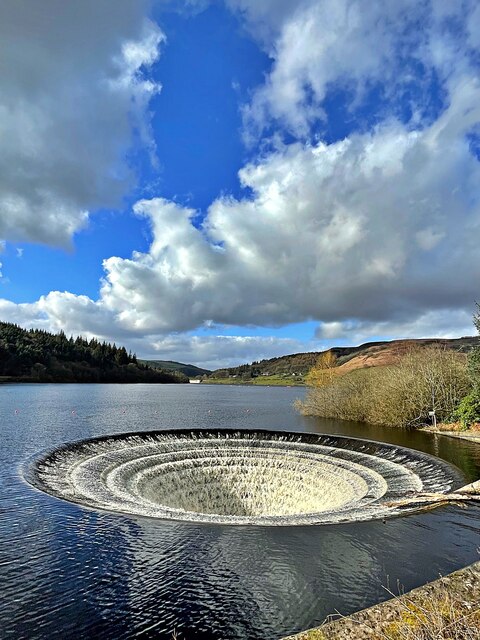 Bell mouth spillway on Ladybower... © Graham Hogg :: Geograph Britain ...