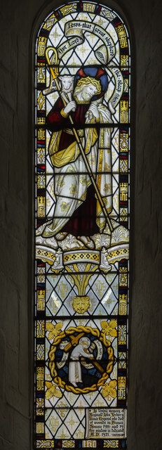 Stained glass window, Holy Trinity church, Bradford-on-Avon