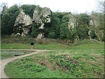 SK5374 : Ivy-covered cliffs, Creswell Crags by Christine Johnstone