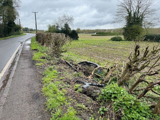 Evidence of a car crash © David Lally :: Geograph Britain and Ireland