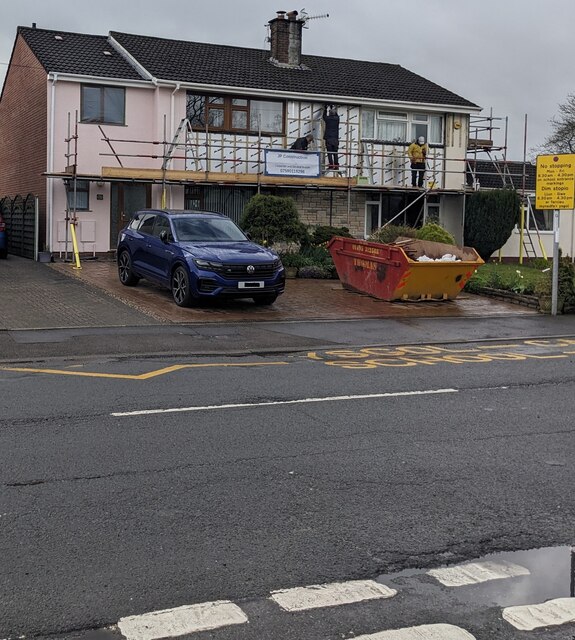 Scaffolding being erected on a Golf Road... © Jaggery :: Geograph ...