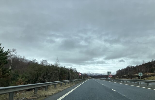 Dual carriageway ending - A9 northbound © Dave Thompson :: Geograph ...