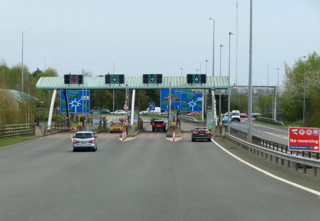 The toll plaza at junction T4 of the M6... © Steve Daniels :: Geograph ...