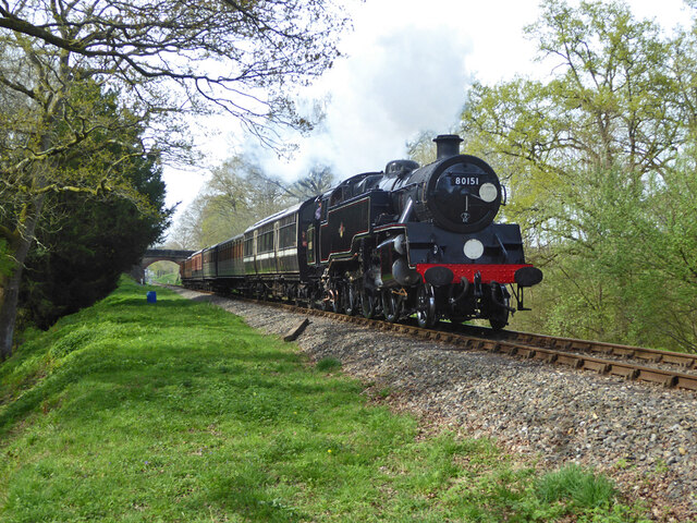 Bluebell Railway 80151 and train south... © Robin Webster cc-by-sa/2.0 ...