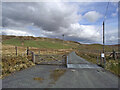 SN7668 : Moorland road east of Ffair Rhos in Ceredigion by Roger  D Kidd