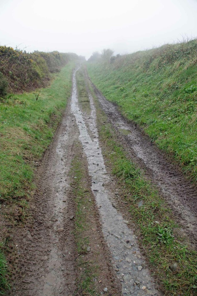 Muddy tracks on the Conrhenny Road © Glyn Baker :: Geograph Britain and ...