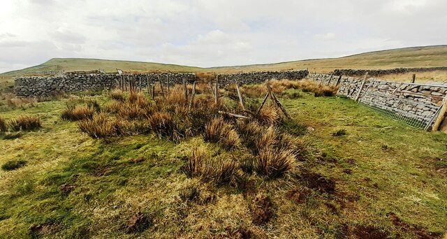 Fenced compound at NE corner of Maze... © Roger Templeman cc-by-sa/2.0 ...