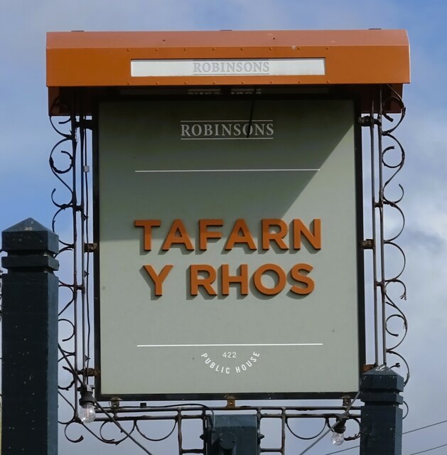Sign for the Tafarn Y Rhos