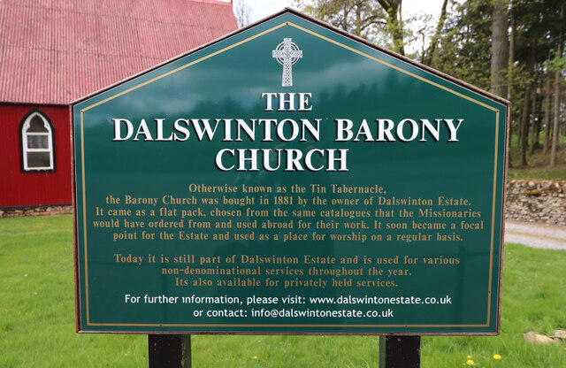 The Dalswinton Barony Church Name Sign © Billy McCrorie cc-by-sa/2.0 ...