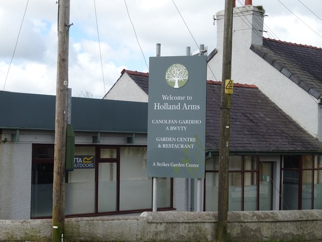 Sign for Holland Arms Garden Centre