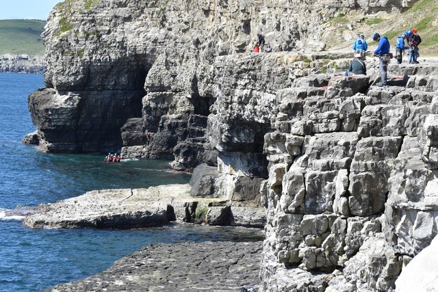 Outdoor sports at Dancing Ledge © David Martin :: Geograph Britain and ...