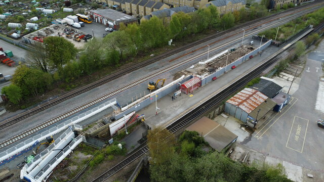 Mirfield Station - Ongoing Works. Aerial © yorkshirelad :: Geograph ...