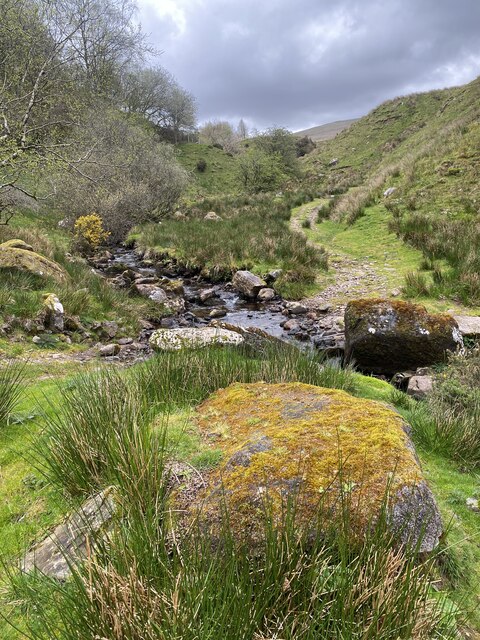 Path crossing Nant Ffynnon-wen © Alan Hughes :: Geograph Britain and ...