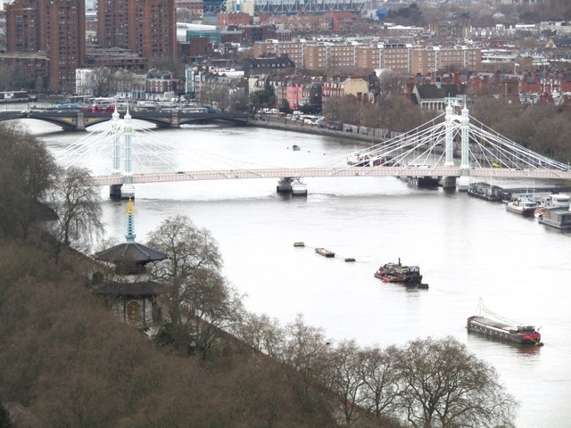 London - Albert Bridge and River Thames