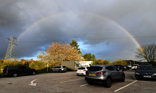 Nantwich Premier Inn: Rainbow seen from... © Michael Garlick cc-by-sa/2 ...