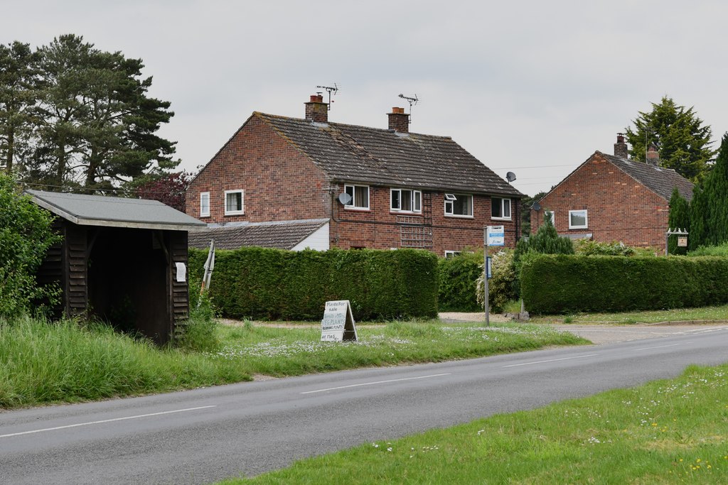 Cockley Cley: Houses in Swaffham Road © Michael Garlick cc-by-sa/2.0 ...