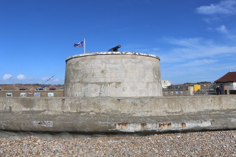 Flag on Seaford Martello Tower Museum,... © Andrew Diack cc-by-sa/2.0 ...