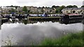 Looking across Leeds & Liverpool Canal to Apperley Bridge Marina and The Quayside housing