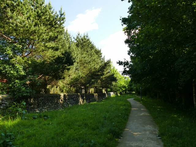 Footpath behind Settle Primary School © Stephen Craven cc-by-sa/2.0 ...