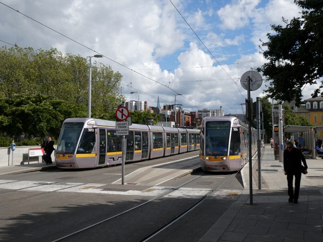 LUAS trams at Dublin's Heuston station © Gareth James cc-by-sa/2.0 ...