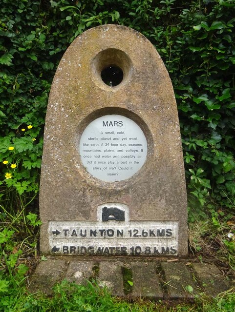 Milestone, Somerset Space Walk, Taunton... © Mr Red cc-by-sa/2.0 ...