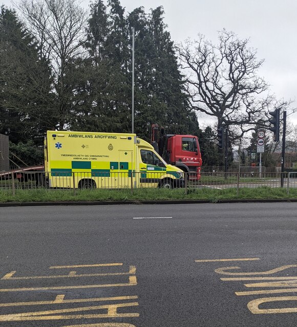 Yellow Ambulance, Malpas Road, Newport © Jaggery :: Geograph Britain 