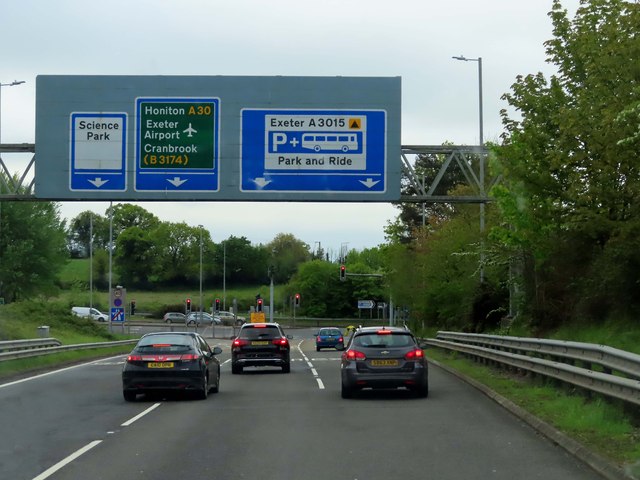 Slip road from M5 to the A30 at Junction... © Steve Daniels :: Geograph ...