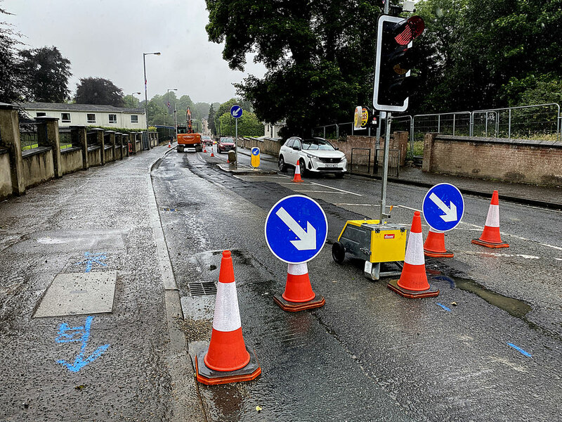 Road works along Hospital Road, Omagh © Kenneth Allen cc-by-sa/2.0 ...