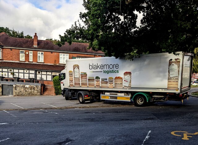 Blakemore Logistics lorry leaving Larch... © Jaggery cc-by-sa/2.0 ...