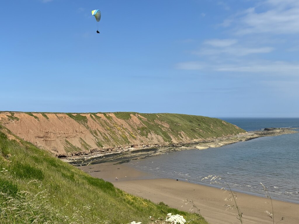 Paraglider above Filey Brigg © David Robinson :: Geograph Britain and ...