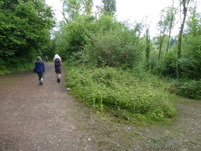 Walkers on the Wye Valley Greenway... © Jeremy Bolwell cc-by-sa/2.0 ...