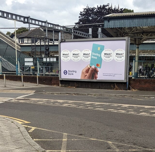 Starling Bank advert, Queensway, Newport © Jaggery :: Geograph Britain ...