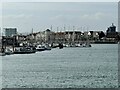 Sailing boats moored on the River Arun