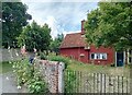 Cottage and hollyhocks, Ickleton