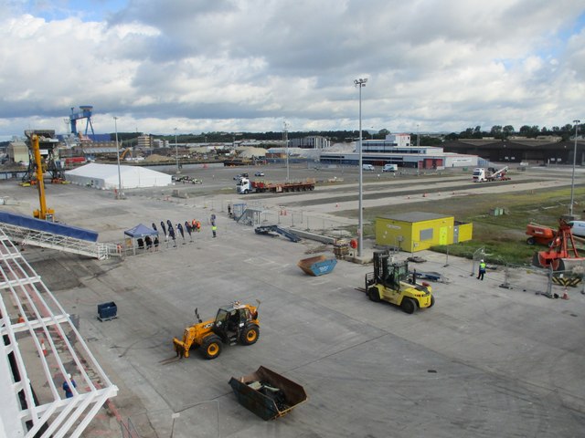 MV  Balmoral  berthed  at  Rosyth.  Gangway  ready